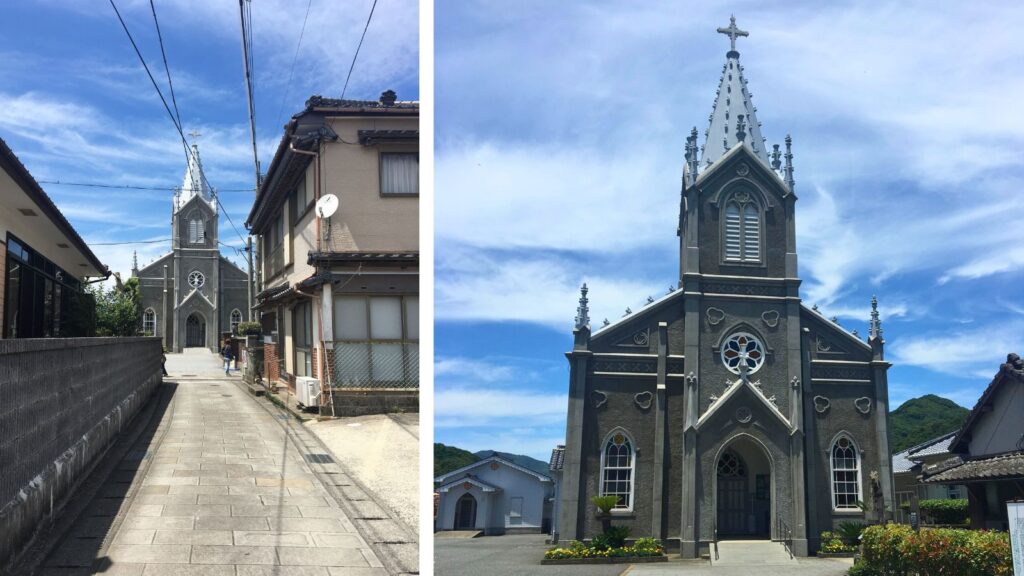 【﨑津カトリック教会は集落の中に突然現れる】